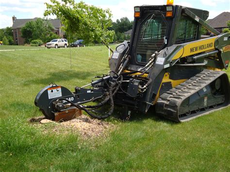 stump removal with skid steer|skid steer stump grinder.